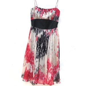 Strapless Zara Flowy Silk Print Dress Empire Waist